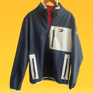 NWOT TOMMY HILFIGER JACKET Sz S Navy Blue - Red - White | Long Sleeve Zip Front